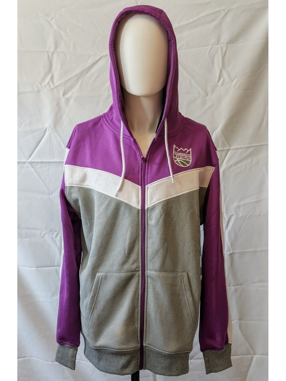 UNK Sacramento Kings NBA Zip Front Hoodie L Men's